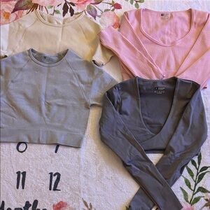 Stylish Women's Crop top Set - Pink, Cream, Gray, bundle of 4.